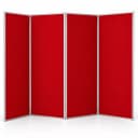4-Panel Full-Height folding display board, Crimson Red