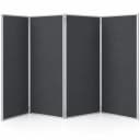 4-Panel Full-Height folding display board, Grey