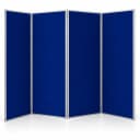 4-Panel Full-Height folding display board, Navy Blue