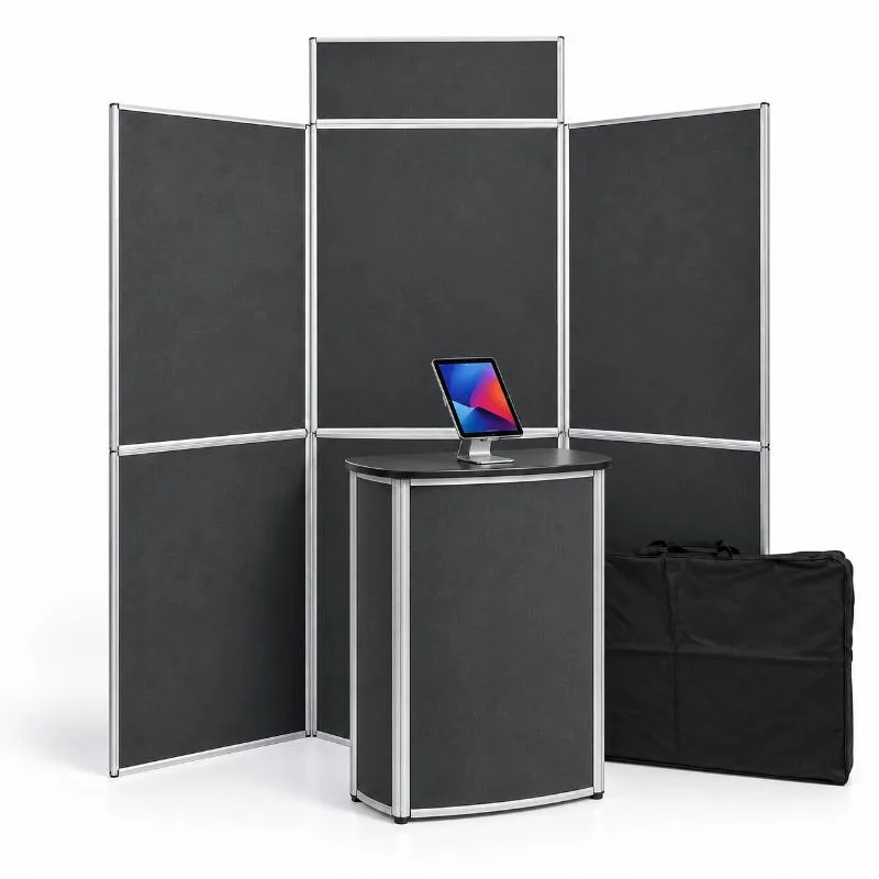 Papan pameran 7-Panel 1-Header + Kaunter iPad