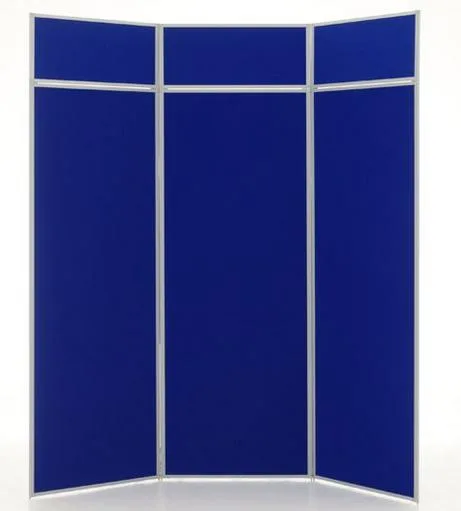 Blue Tall Folding Display Panel with Header Blue Tall Folding Display Panel with Header