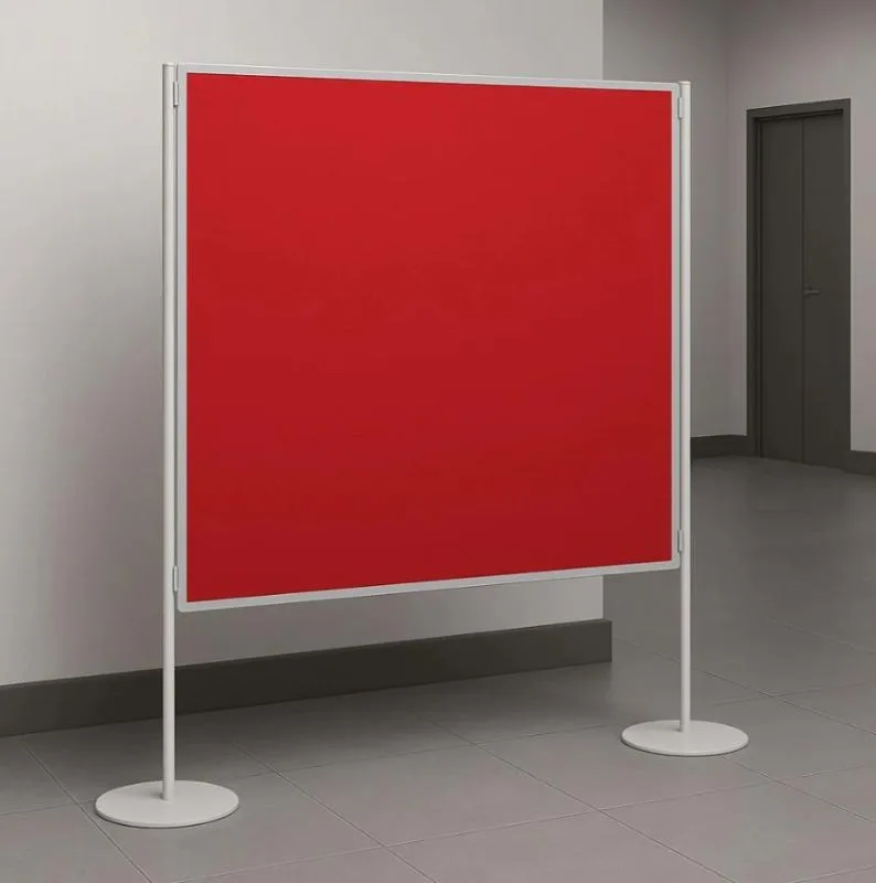 Red Freestanding Notice Board Stand with Poles Red Freestanding Notice Board Stand with Poles
