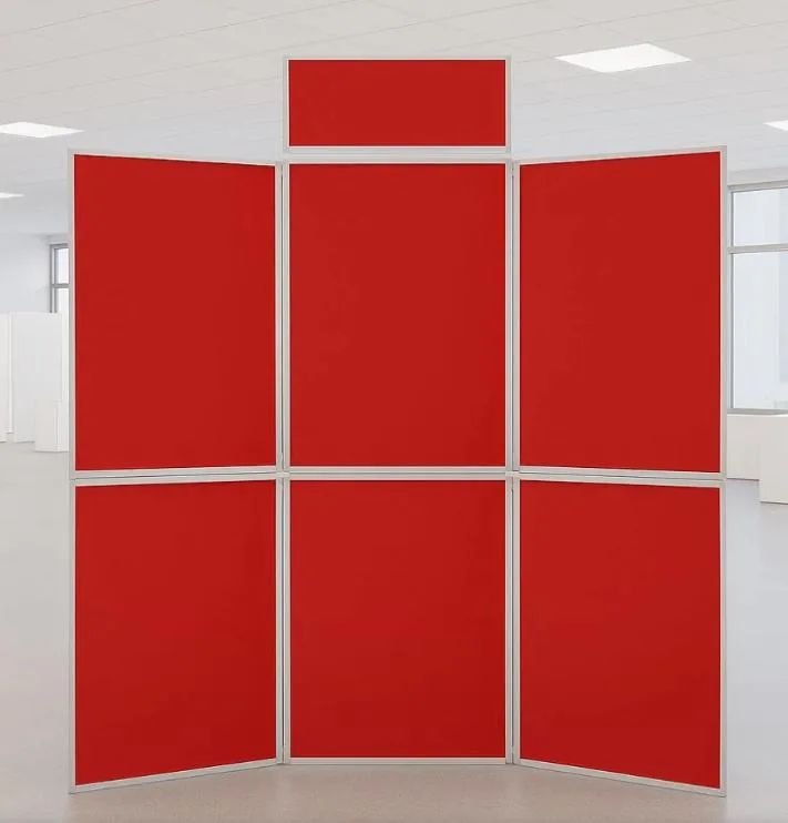 Red 6 Panel Exhibition Display Board with Header Red 6 Panel Exhibition Display Board with Header