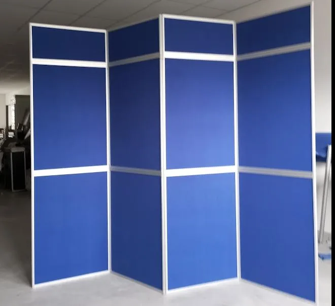 Blue 8 Panel Folding Display Board with Header Row Blue 8 Panel Folding Display Board with Header Row